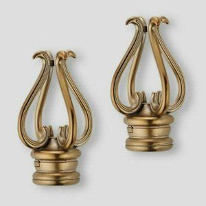 Cambria Florentine Curtain Rod Finials NEW Gold